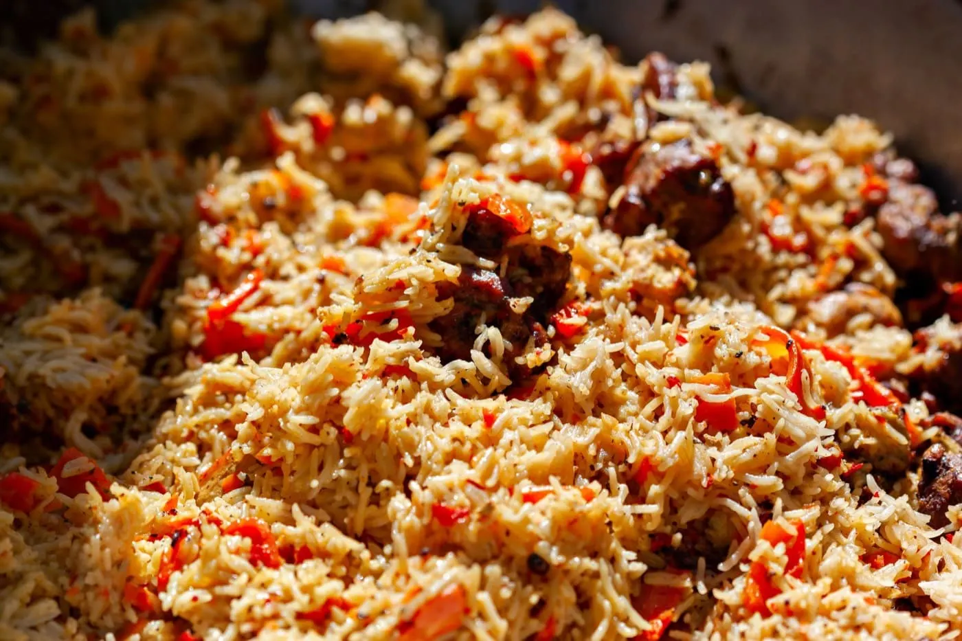 Biryani fumante coi suoi profumi